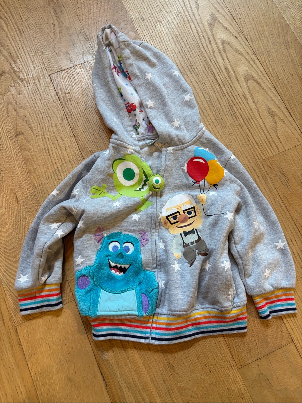 Disney 100 Pixar Kids Hoodie Jacket Size 4 Sully Up Mike Monsters Inc